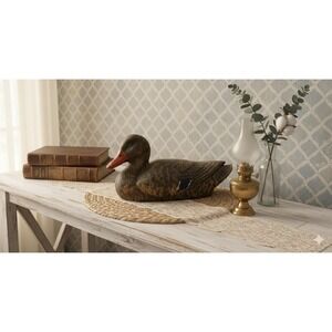 Vintage 1941 Carry Lite Duck Decoy, 14x7x5  Paper Mache